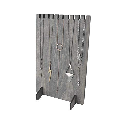Rustic Gray Wood Necklace Holder, Jewelry Display Stand, Retail Boutique Craft Show