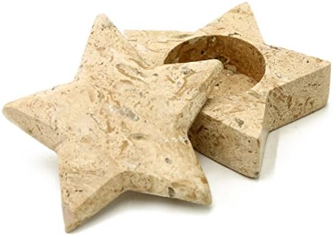 Beige Marble Star Jewelry Box with Lid