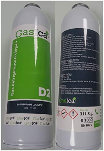 ESTANDARD GAS ECOLOGICO D2 312g. SUSTITUTO R12,R134a EQUIVAL. 831.26 g - R134a