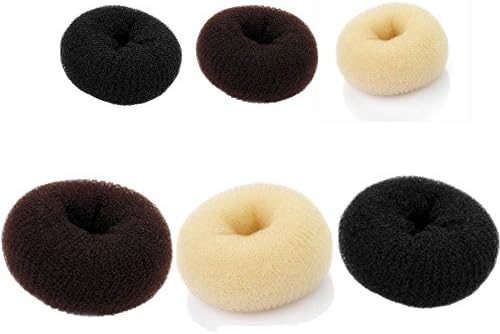 9cm Medium BLACK Bun Ring Shaper Hair Former Doughnut Donut