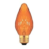 Bulbrite 40F15A 40W Fiesta Style Chandelier Bulb, Medium Base, Amber