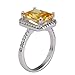 Fashion Women 925 Silver Citrine Ring Wedding Jewelry Gift
