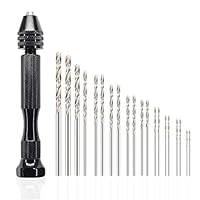 Vaorwne Pin Vise Hand Drill Bits(20Pcs), Micro- Twist Drill Bits Set With Precision Hand Pin Vise Rotary Tools For Wood, Jewelry, Plastic Etc (0.6-3.0mm)