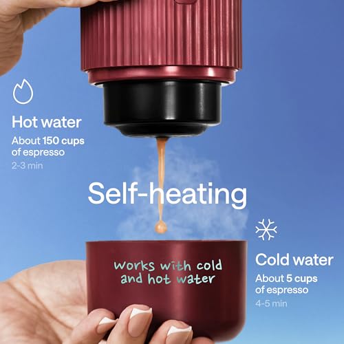 PORTABLE ESPRESSO MACHINE – AUTOMATIC MINI ESPRESSO MAKER & TRAVEL 5 CUP COFFEE MAKER FOR CAMPING – SMALL EXPRESSO COFFEE MACHINE FOR GROUNDS & PODS – CAFETERA ESPRESSO, CAFETERAS ELÉCTRICAS MODERNAS