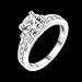 TIVANI Women's Engagement Rings Pretty 18K White Gold Plated Princess Cut Solitaire CZ Bridal Weeding Ring Eternity Love Promise for Her Size 5-9