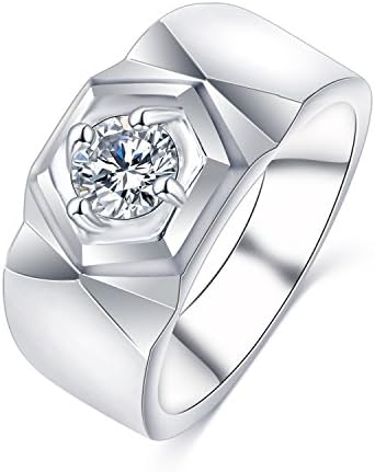 Delatcha CZ Ringfor Silver Color Beauty Crystal Men womens engagement rings