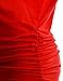 TWINTH Drape Tunic Top Plus Size Loose Fit Cut Out Off Shoulder RED 2XL