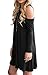 QIXING Women's Off The Shoulder Summer Swing Tank Sundress Black-S