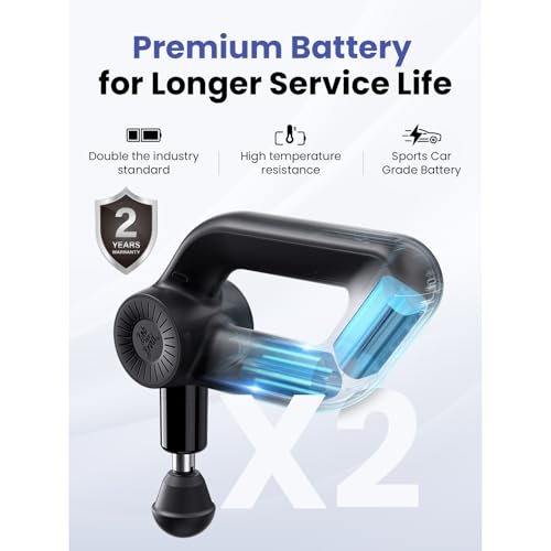 Bob and Brad D6 Pro Plus Massage Gun with Heat, Deep Tissue Muscle Massage Gun with 16mm Amplitude, Electric Handheld Massager Percussion Massage Device for Muscle Pain Relief, Gifts for Men Women