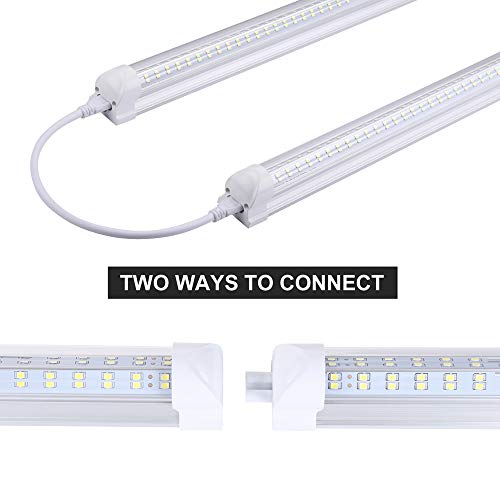 8FT Led Shop Lights,Linkable LED Tube Light Fixture, 120W 14400LM 4