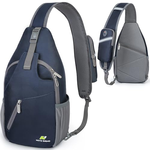N NEVO RHINO Crossbody Sling Backpack Small Sling Bag, Hiking Daypack Chest Bag Travel Shoulder Bags with Anti-theft Pocket (Royal Blue)