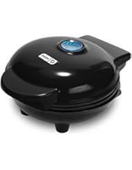 Dash DMS001BK Mini Maker Electric Round Griddle for Individual Pancakes, Cookies, Eggs & other on the go Breakfast, Lunch & Snacks with Indicator Light + Included Recipe Book - Black