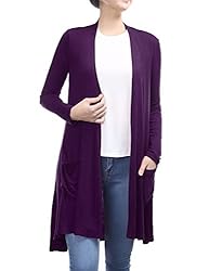 BILY Women's Open Front High-Low Long Sleeve Front