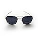 WELUK Retro Polarized Sunglasses Aviator Sun Glasses for Men (As Picture, Silver White Frame Black Grey Lens)
