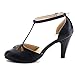 Chase & Chloe New Kimmy-36 Women's Teardrop Cut Out T-Strap Mid Heel Dress Pumps