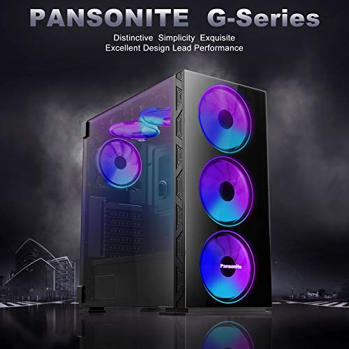 Pansonite Airflow ATX Mid-Tower Chassis PC Gaming Case with Door Opening Tempered Glass Side Panel,Side Ventilation, E… - Image 2
