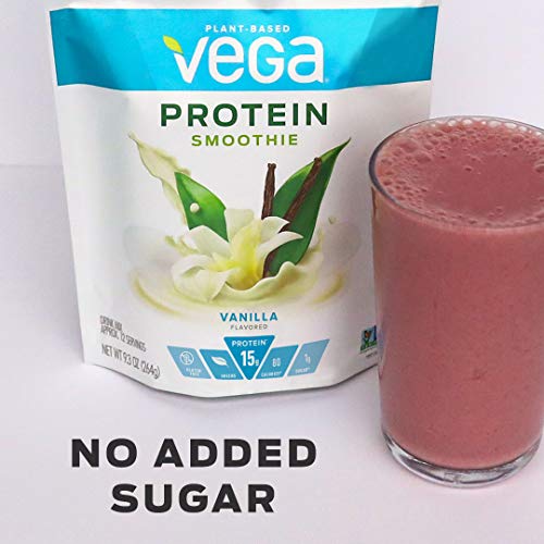 image for Vega Protein Smoothie, Berry, 12 Servings, 9.2 oz Pouch, Plant Based V