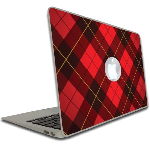 Macbook Air or Macbook Pro (13 inch) Vinyl, Removable Skin - Red Scottish Tartan Plaid Pattern