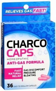 CharcoCaps Homeopathic Anti Gas Formula Capsules, Model No 2003, 36 Ea (2 PACK)
