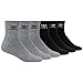 adidas Originals Trefoil Quarter Socks (6-Pair), Heather Grey/Black/White, Large