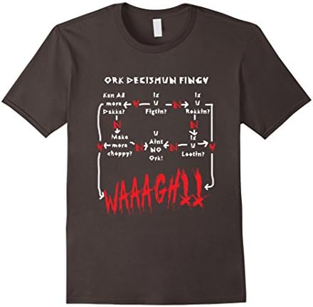 Mens Ork Decishun Fingy | Wargaming T-Shirt | Wargmer Shirt XL Asphalt