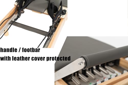 nexace Pilates Reformer Machine, Wood Foldable Pilates Machine Equipment for Home Workout