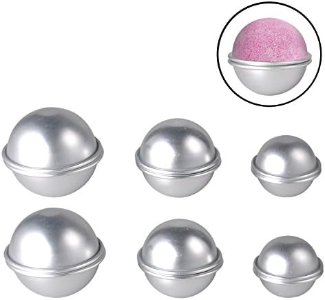 DIY Bath Bomb Molds Kit 3 Sizes 12pcs Aluminum Alloy for Making Your Own Bath Bombs - 6 Sets