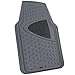 Motor Trend CleanRubber Series - Gray Grid Two Tone Gray Inlay - 4pc Odorless Rubber Floor Mats, Semi Custom Fit