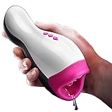 Mermaid Style Heating and Vibrating Function Male Masturbation Oral Sex Cup, Bombomda Rechargeable Waterproof Pocket Pussy Masturbator Men Stroker Blow Job Sex Toys (Rose Red)