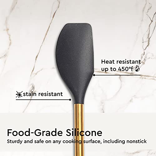 Black and Gold Kitchen Utensils with Gold Utensil Holder 17PC Gold