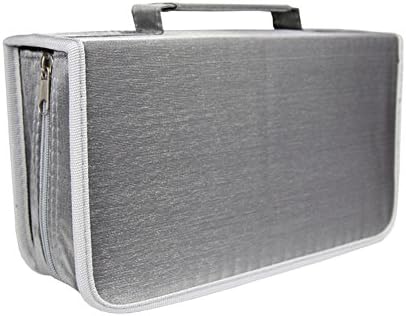 Yafeco Capacity portable 128 cd case Disc Storage Case Bag CD/ DVD Wallet for Car,storage,holder,booklet,cases binder,Home, Office and Travel(gray)