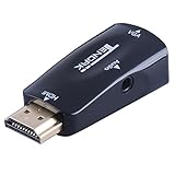 Tendak Gold-Plated Active HD 1080P HDMI to VGA Converter Adapter Dongle with 3.5mm Audio for Laptop PC Projector HDTV PS3 Xbox STB Blu-ray DVD