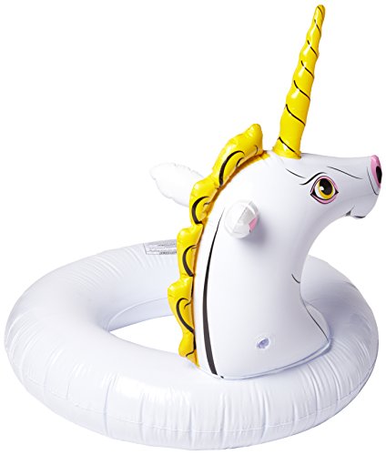 Whamo Splash Unicorn Pool Float 83 X 74 X 23 Inches White And Yellow 1 Pc