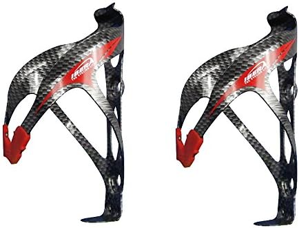 Ibera Extra Lightweight Alloy Bicycle Water Bottle Cage, Only 1 oz (29g), Rubber Grip, Ergonomic Access, Carbon, PAIR