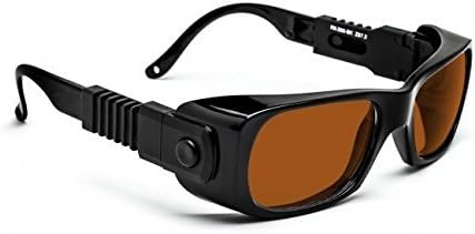 Laser Safety Glasses - Argon, Ruby, Dode, Alexandrite, Yag and Co2 Filter - Black/yellow Plastic Frame - 50/33-19-142