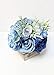 Sweet Home Deco 8'' Silk Rose Peony Hydrangea Mixed Flower Arrangement w/ Wood Vase Wedding Home Decorations (Blue)