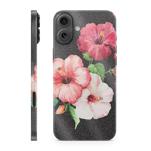Glossy Glitter Phone Skin Compatible with Apple iPhone 16 Plus - Hibiscus - Pre…