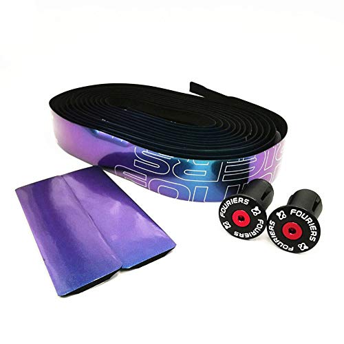 Fouriers 700C Handlebar Tape, Road Bike Bar Tape, Anti-Slip Bicycle Handle Tapes with 2 Bar End Plugs, Colorful - Thumbnail 3