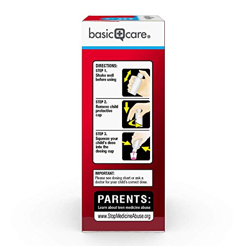 Basic Care Children's Cold, Cough & Sore Throat Oral Suspension, Bubblegum Flavor, 4 Fluid Ounce - Thumbnail 5