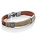 Urban Jewelry Dark Brown Leather Wound-around Nature Thread Bracelet for Him and Her, Unisex, 100% Genuine Leather, 8
