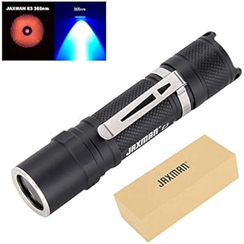 Blacklight 365nm UV Flashlight with 3 Watts UV LED, Black ...