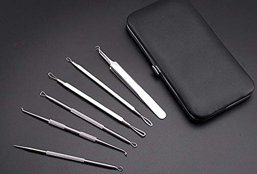 6 PCS Blackhead Remover Kit, Puyujin Acne Extractor Blackhead Tweezers Professional Stainless Pimple Acne Blemish Removal Tools Set Facial Pore Cleaner - Shipped From USA (Sliver 6 Pcs) - Thumbnail 4