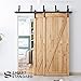 SMARTSTANDARD 6.6ft Heavy Duty Bypass Double Door Sliding Barn Door Hardware Kit - Smoothly &Quietly -Easy to install - Includes Step-By-Step Installation Instruction Fit 40