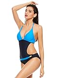 Topwigy Women's One Piece Bikini Backless Halter Sexy Swimwear Tankini Swimsuit Beachwear with Jewelry Bathing Suit Monokini