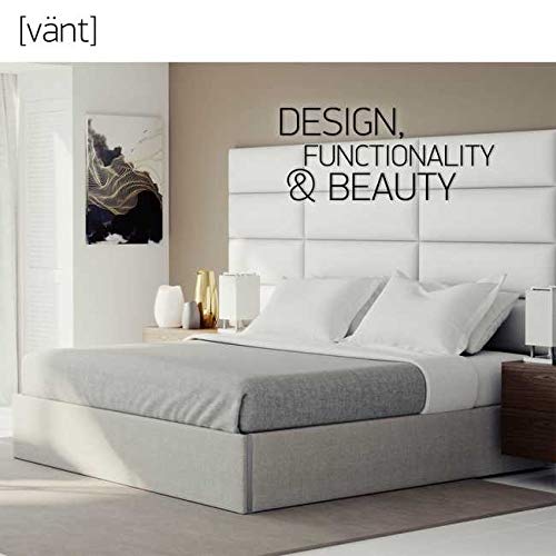 VANT Upholstered Platform Bed Queen Size Micro Suede Neutral Sand
