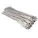 100pcs Stainless Steel Exhaust Wrap Coated Locking Cable Zip Ties