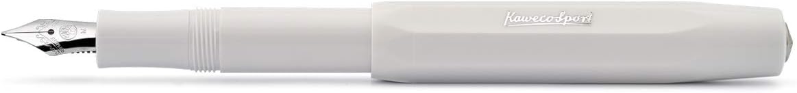 Kaweco SKYLINE SPORT Fountain Pen White I Premium Writing Pen for Ink Cartridges 13 cm in Modern Design and Colour I Nib: B (Broad)