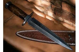 Poshland DG-40 Handmade Damascus Steel Dagger Knife – Solid Rose wood Handle