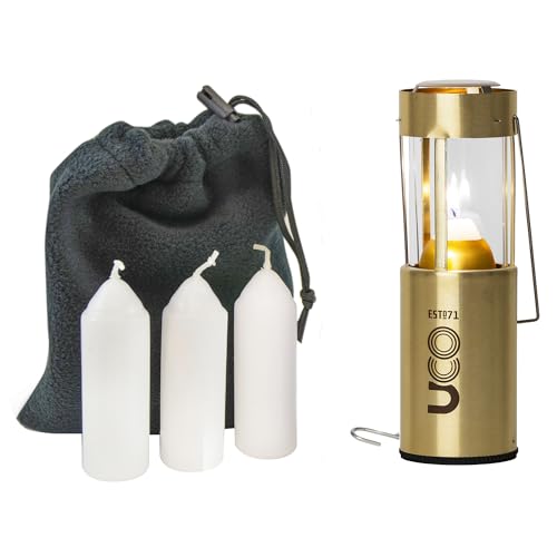UCO Original Brass Candle Lantern Value Pack with 3 Candles and Storage
