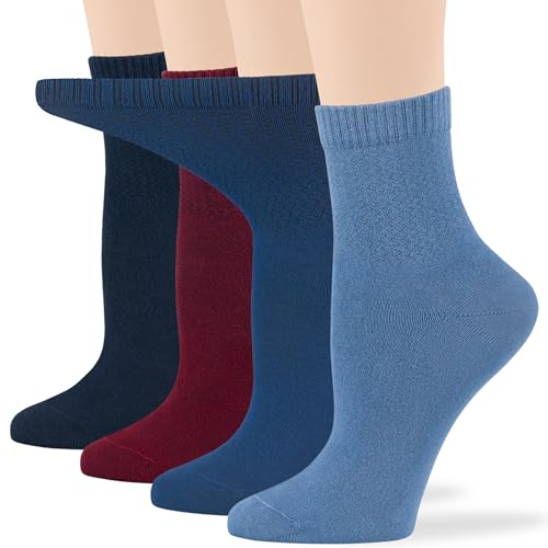Women's Diabetic Quarter Socks 4 Pairs